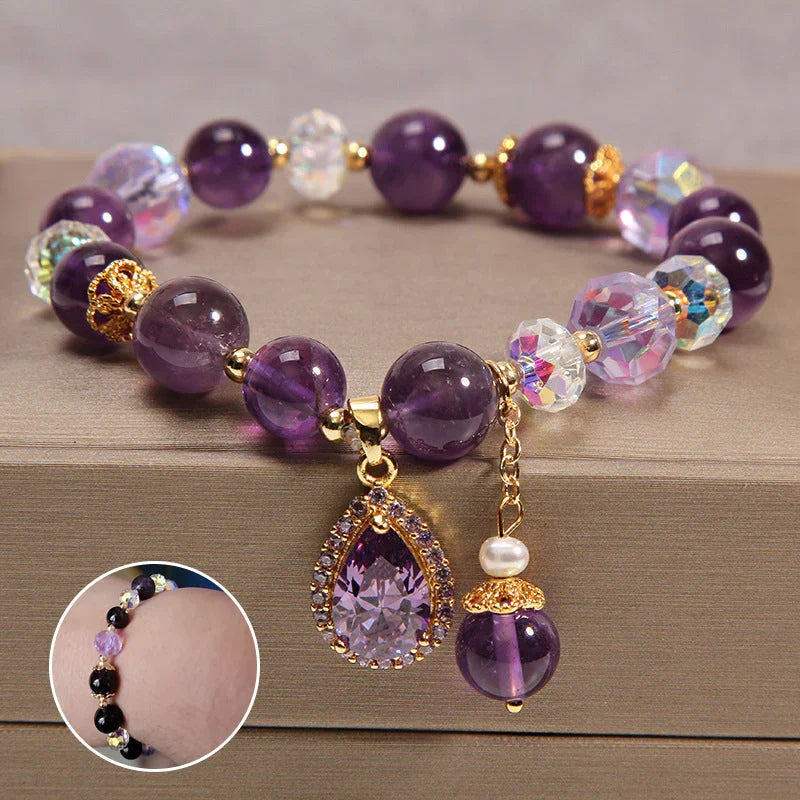 VioletVibes™ - Natürliches Amethyst-Wassertropfen-Armband