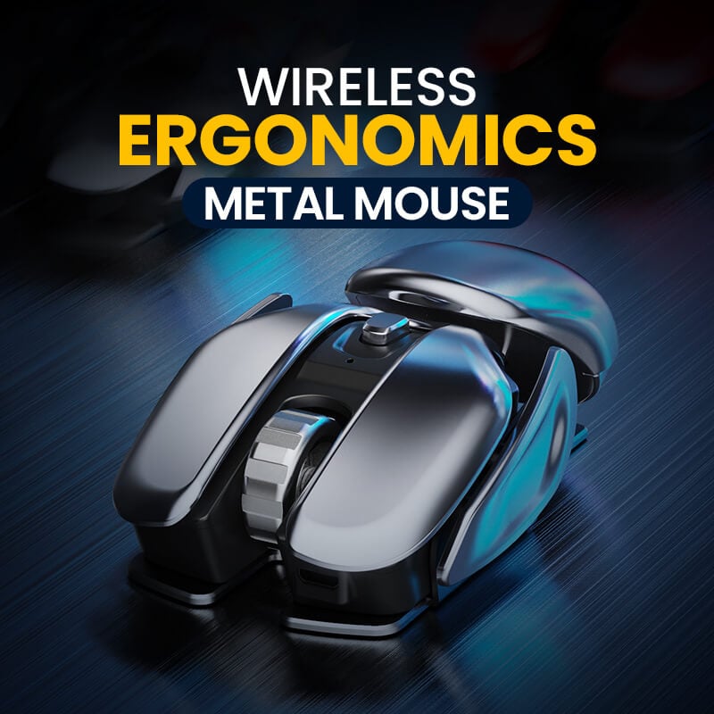 Kabellose Ergonomie-Maus aus Metall