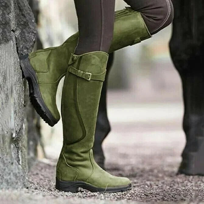 Greta™ - Damen Leder Niedriger Absatz Bequeme Stiefel