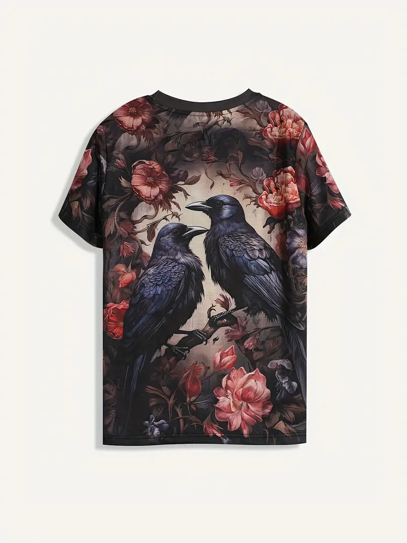 Selina™ - Vogel & Blumen T-Shirt