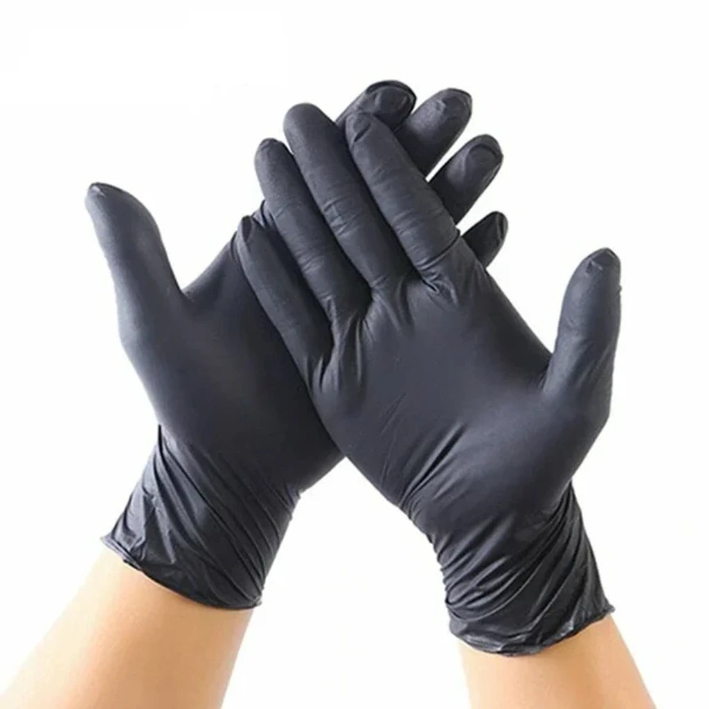 100 Stück Schwarze Einweg-Nitril-Handschuhe