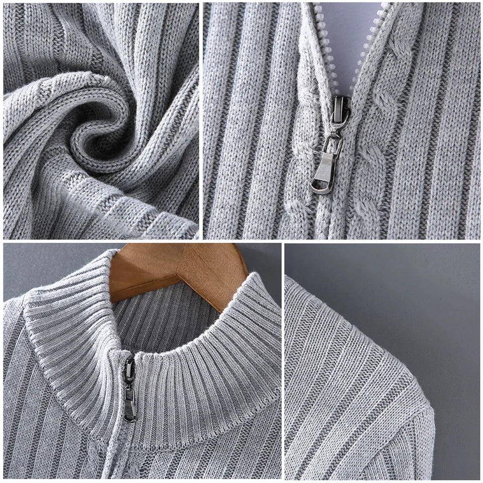 Frank™ - Massimo Merino-Cardigan mit Reißverschluss