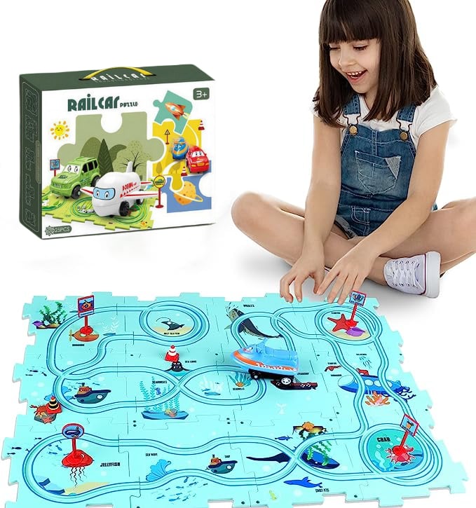 Puzzlespur-Auto-Spielset