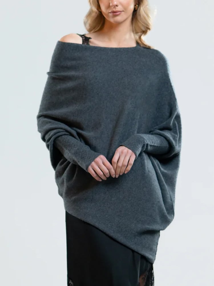 Asymmetrisch drapierter Pulli