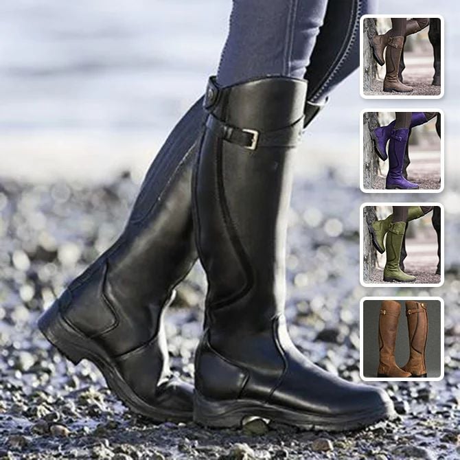 Greta™ - Damen Leder Niedriger Absatz Bequeme Stiefel