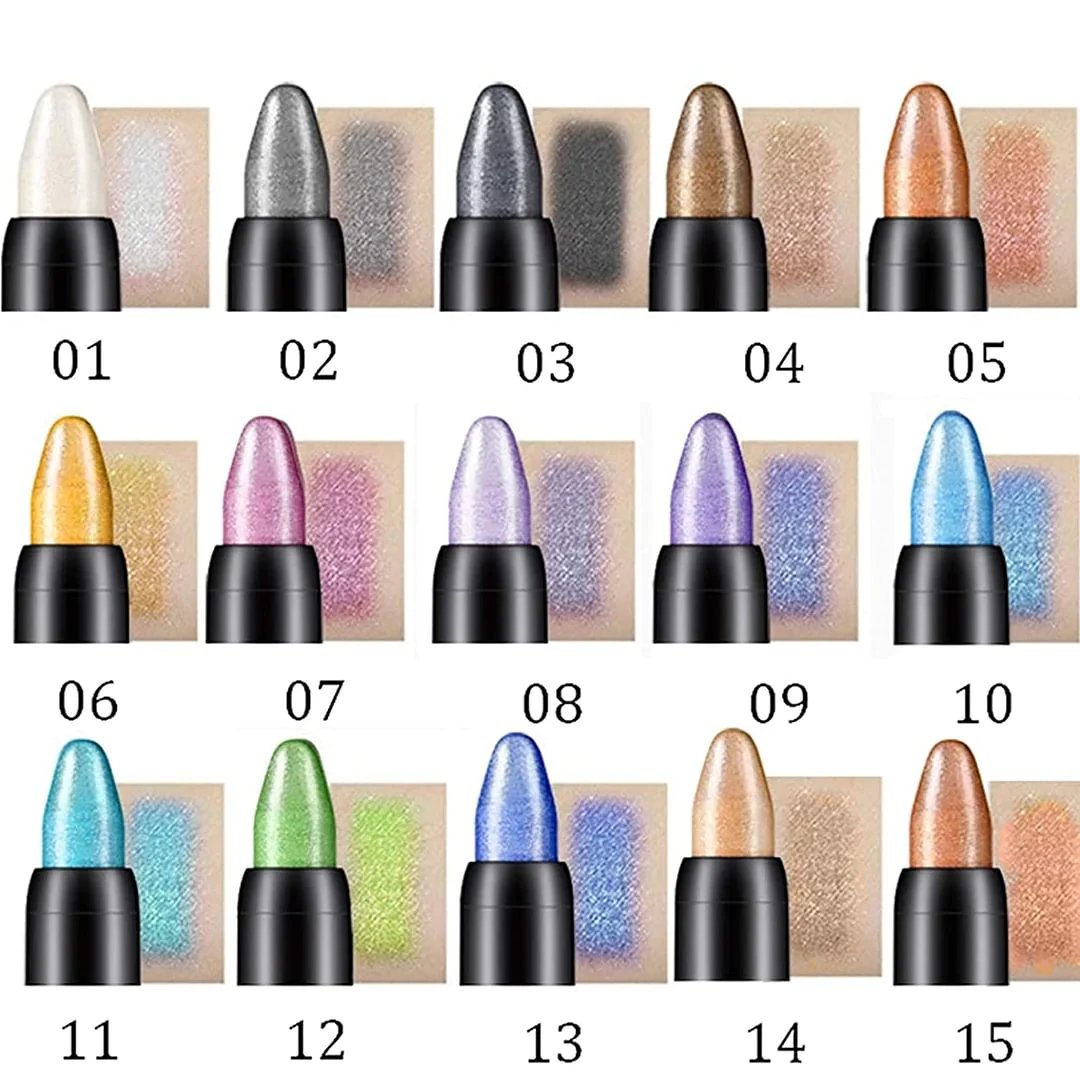 15 Farben Highlighter Lidschattenstift Glitzer Lidschatten Eyeliner Stift