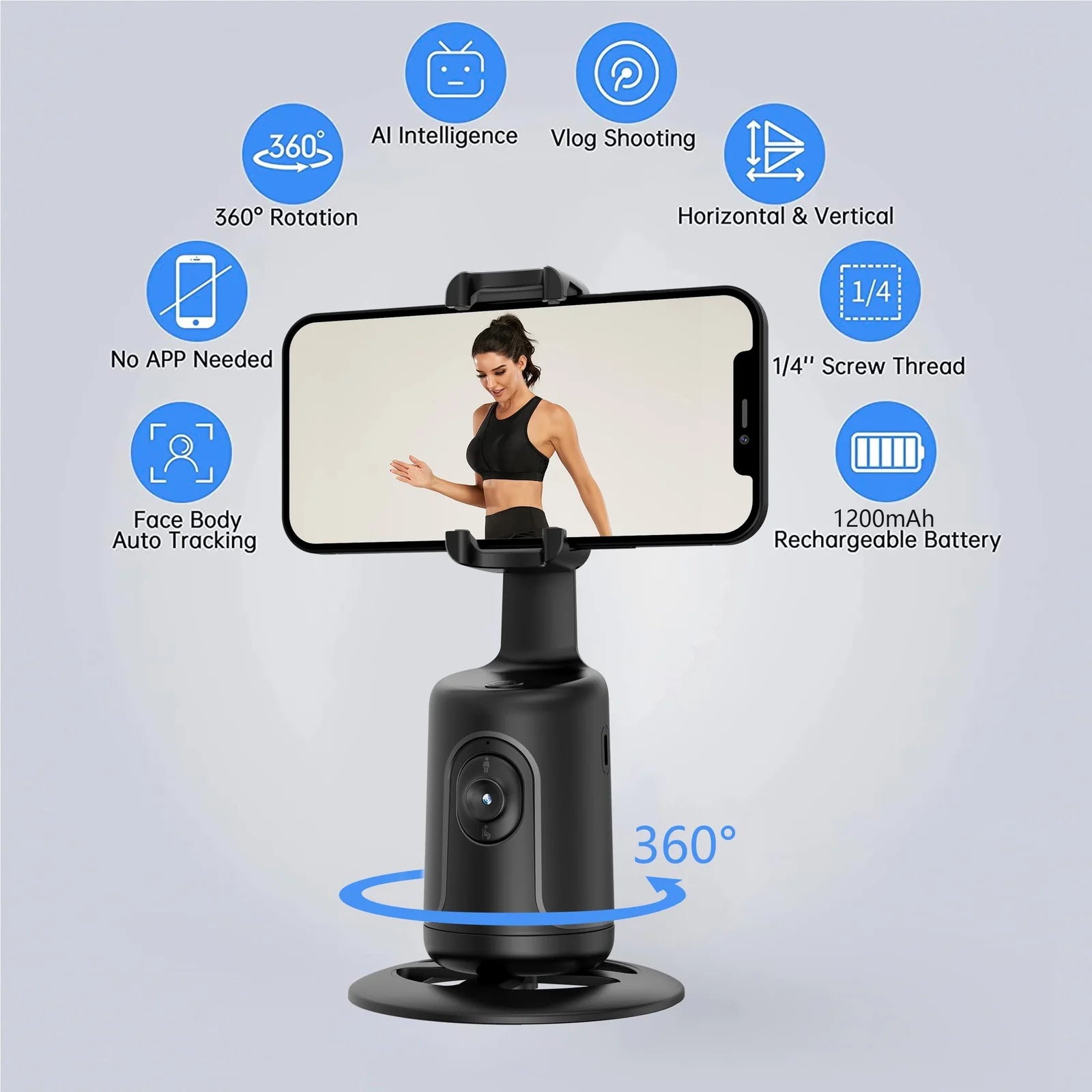 Automatische 360-Drehung-Gesichtsverfolgung Kamera-Handy-Halter