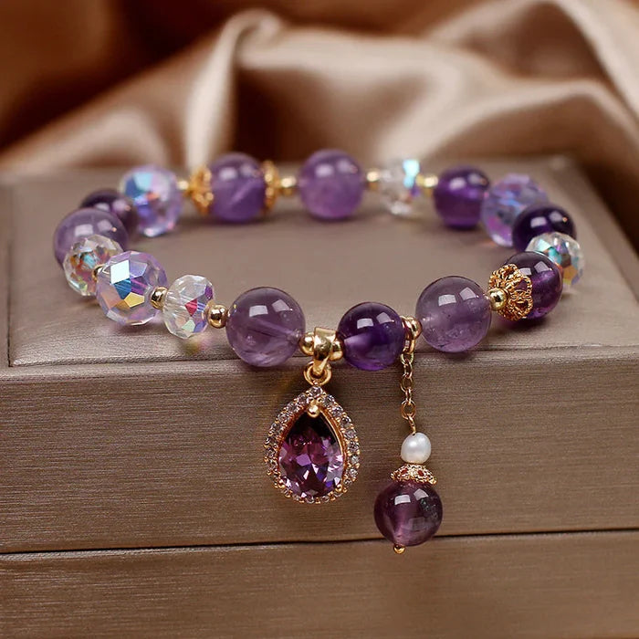 VioletVibes™ - Natürliches Amethyst-Wassertropfen-Armband