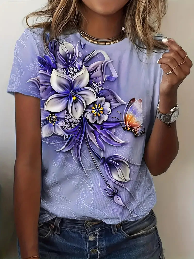 Carlisa™ - T-Shirt mit Blumendruck