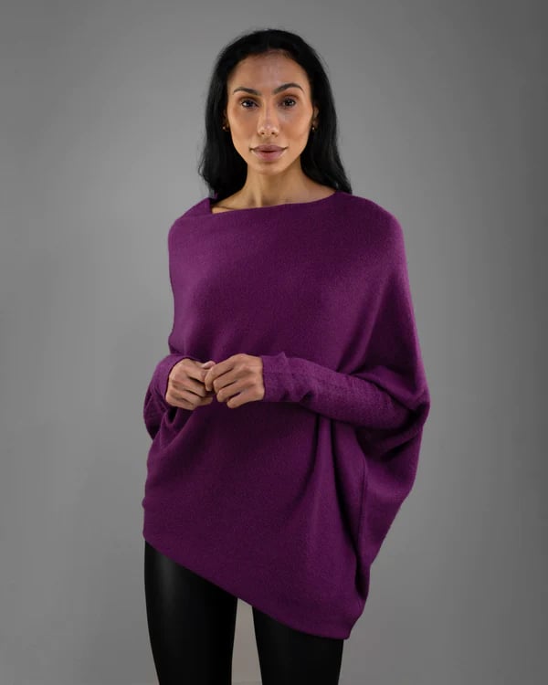 Asymmetrisch drapierter Pulli