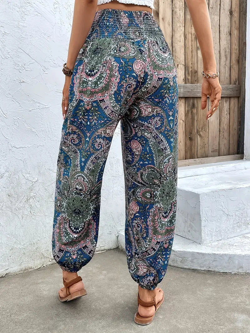 Crescentia™ - Boho Geraffte Taille Lange Hose