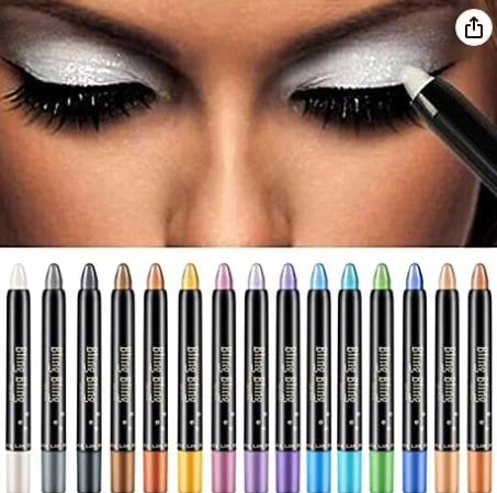 15 Farben Highlighter Lidschattenstift Glitzer Lidschatten Eyeliner Stift