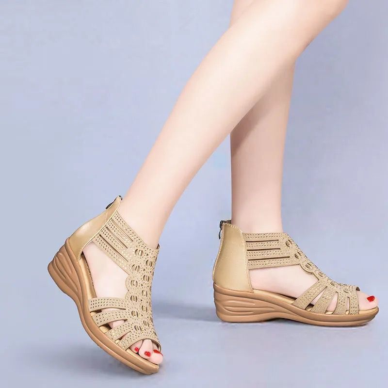 ReißFit™ - Damen Weiches Leder Crystal Damen Schuhe mit Reißverschluss
