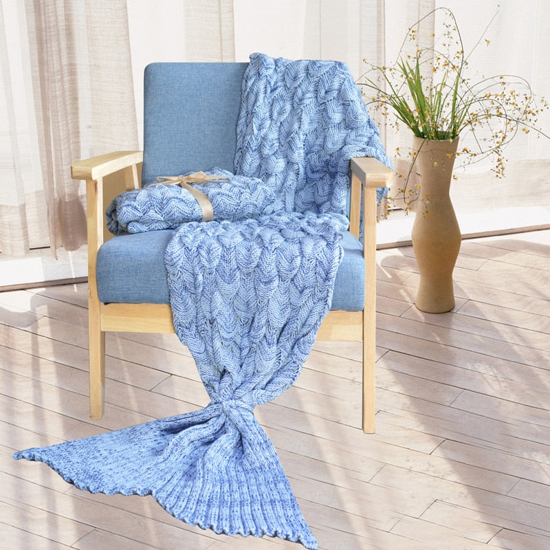 Murmee™ - Weiche gestrickte Meerjungfrauenschwanz-Decke