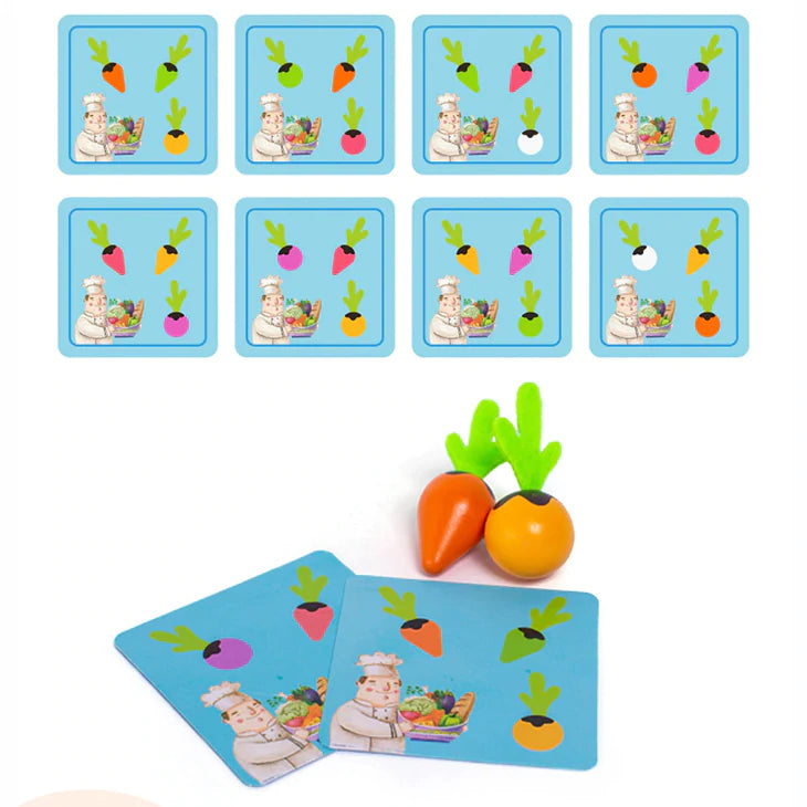 Matchi-Aufnäher™ - Montessori Karotten-Ernte-Gedächtnis-Spielset