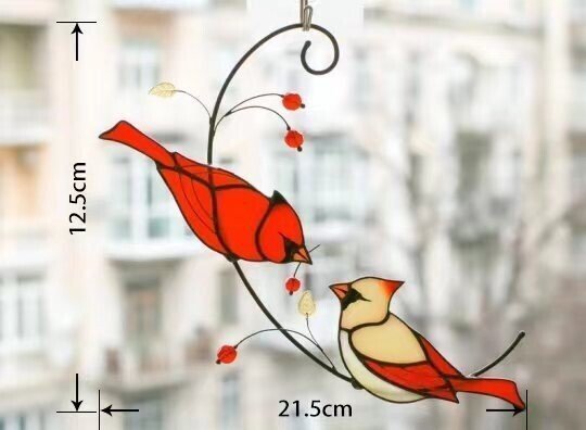Paar Kardinal Vogel gebeizt Dekoration