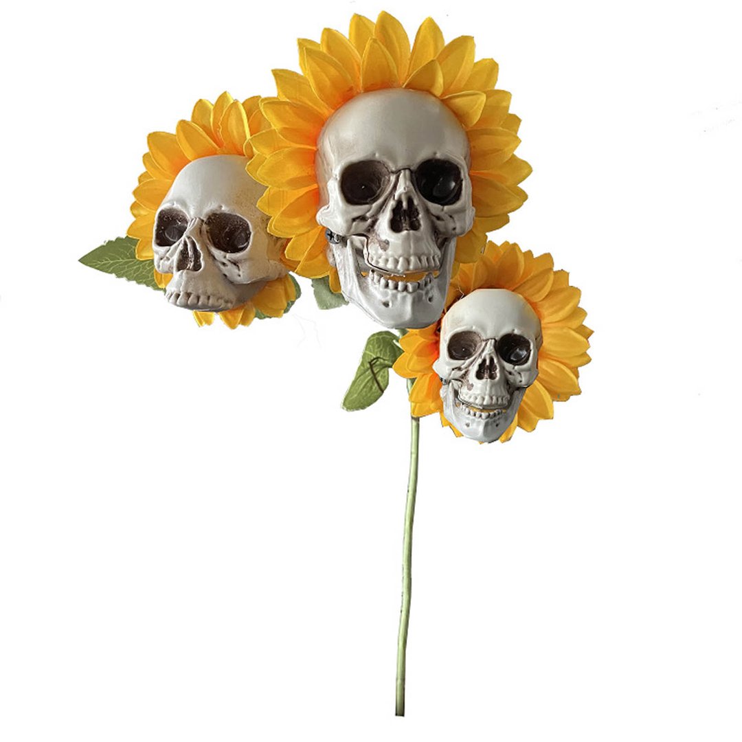 Totenkopf Sonnenblume Halloween Dekoration