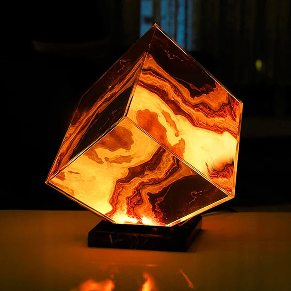 Onyx Marmor Lampe Vulkanisches Gestein Textur Kreatives Geschenk Nachtlicht