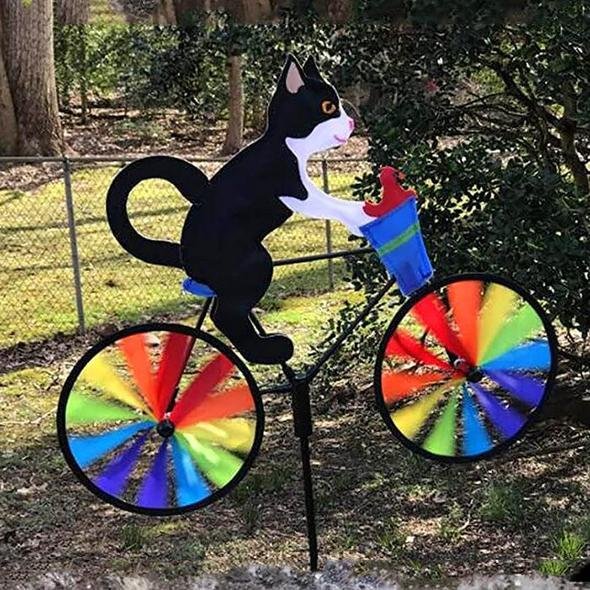 Katze Fahrrad Windrad