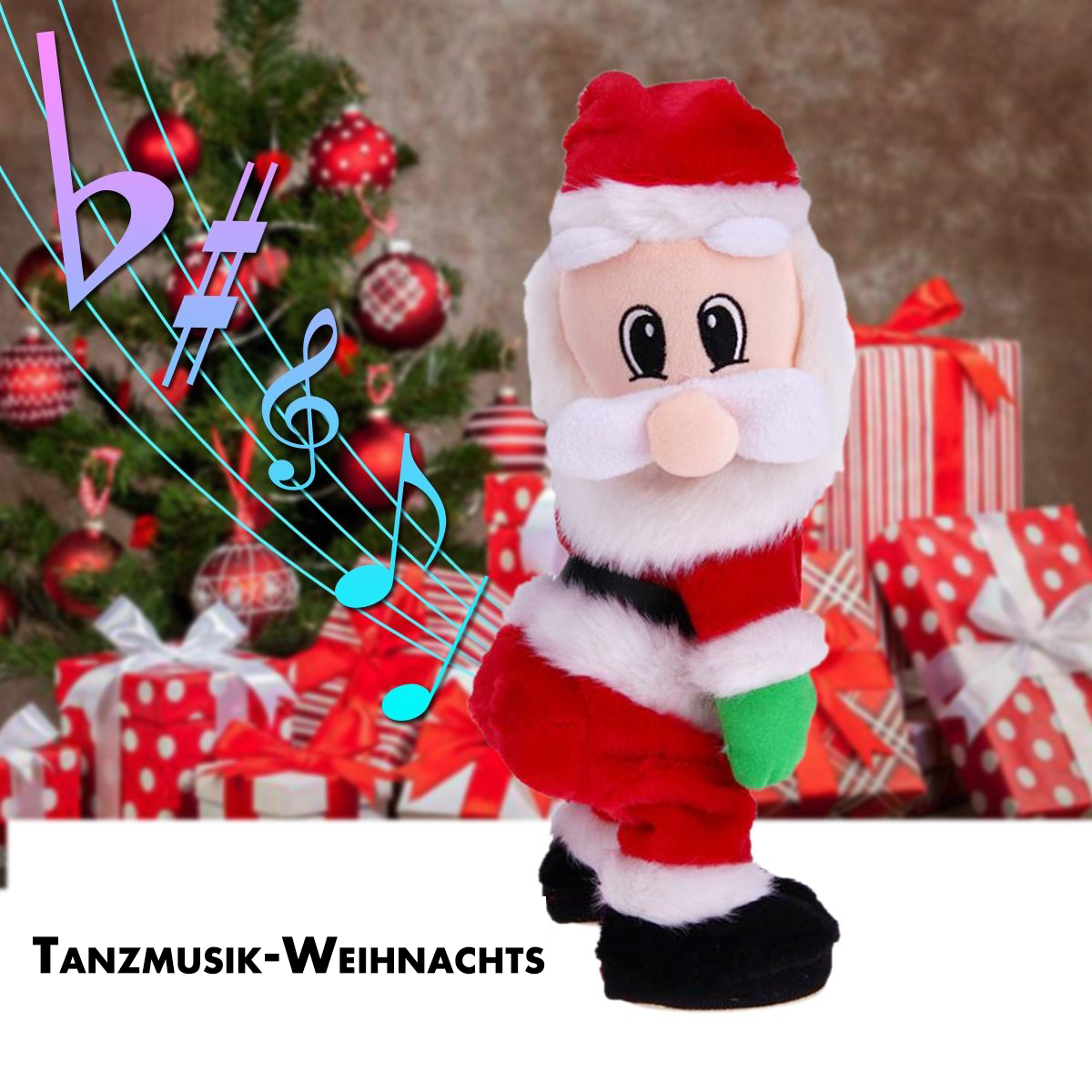 CrazyClaus™ - Tanzende Weihnachtsmann-Puppe