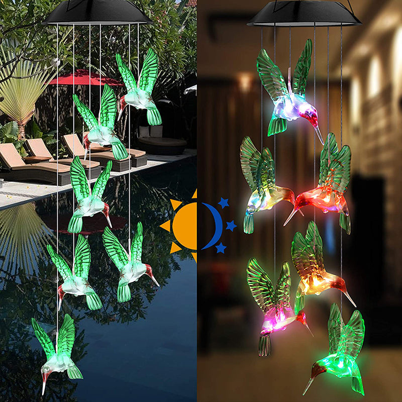 Solar-Kolibri Windspiel Lichter