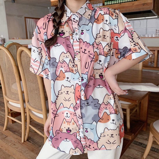 Hawi-Bekleidung™ - Glückliche Katzen Hemd