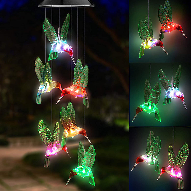 Solar-Kolibri Windspiel Lichter